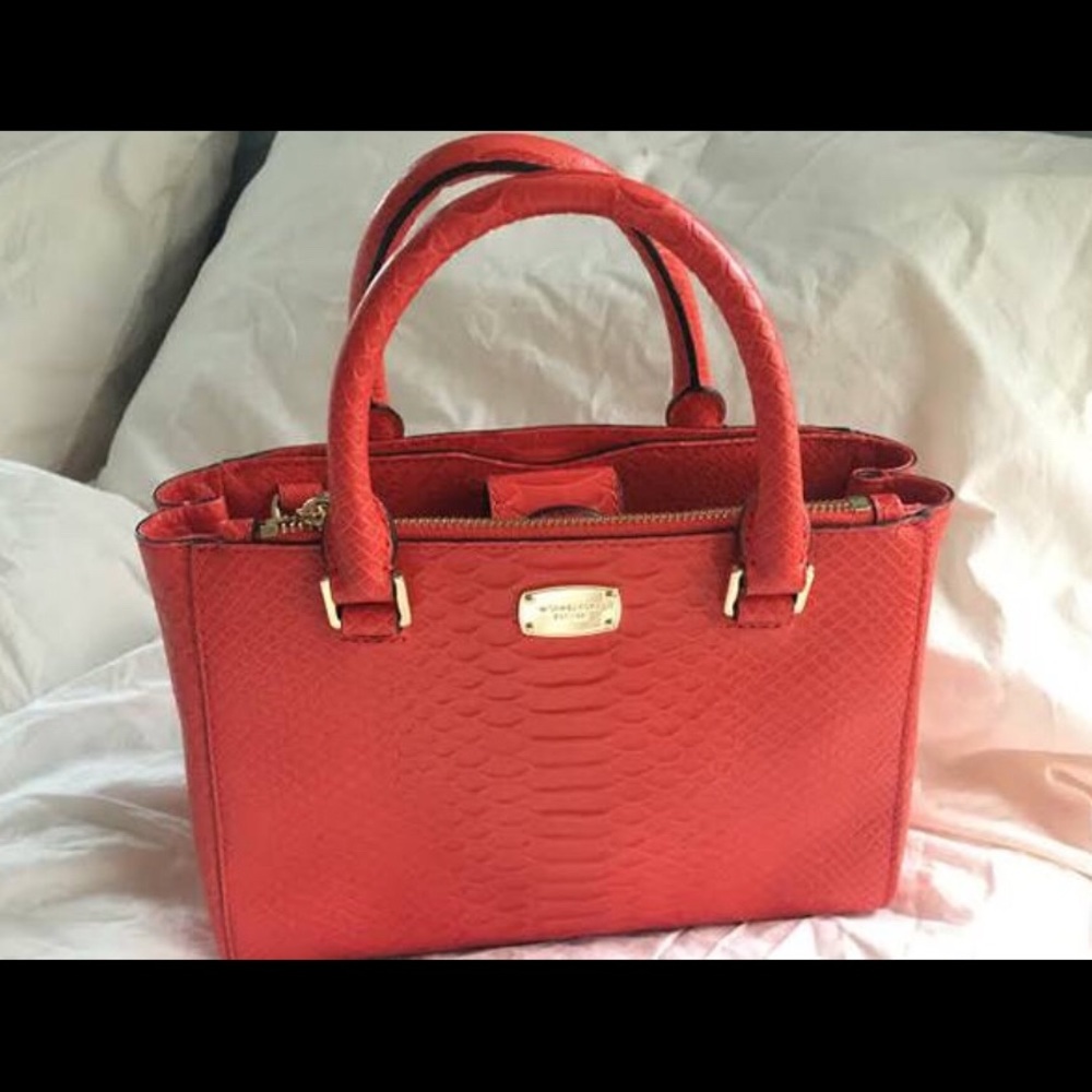 Michael Kors Leather Kellen Satchel-Mandarin